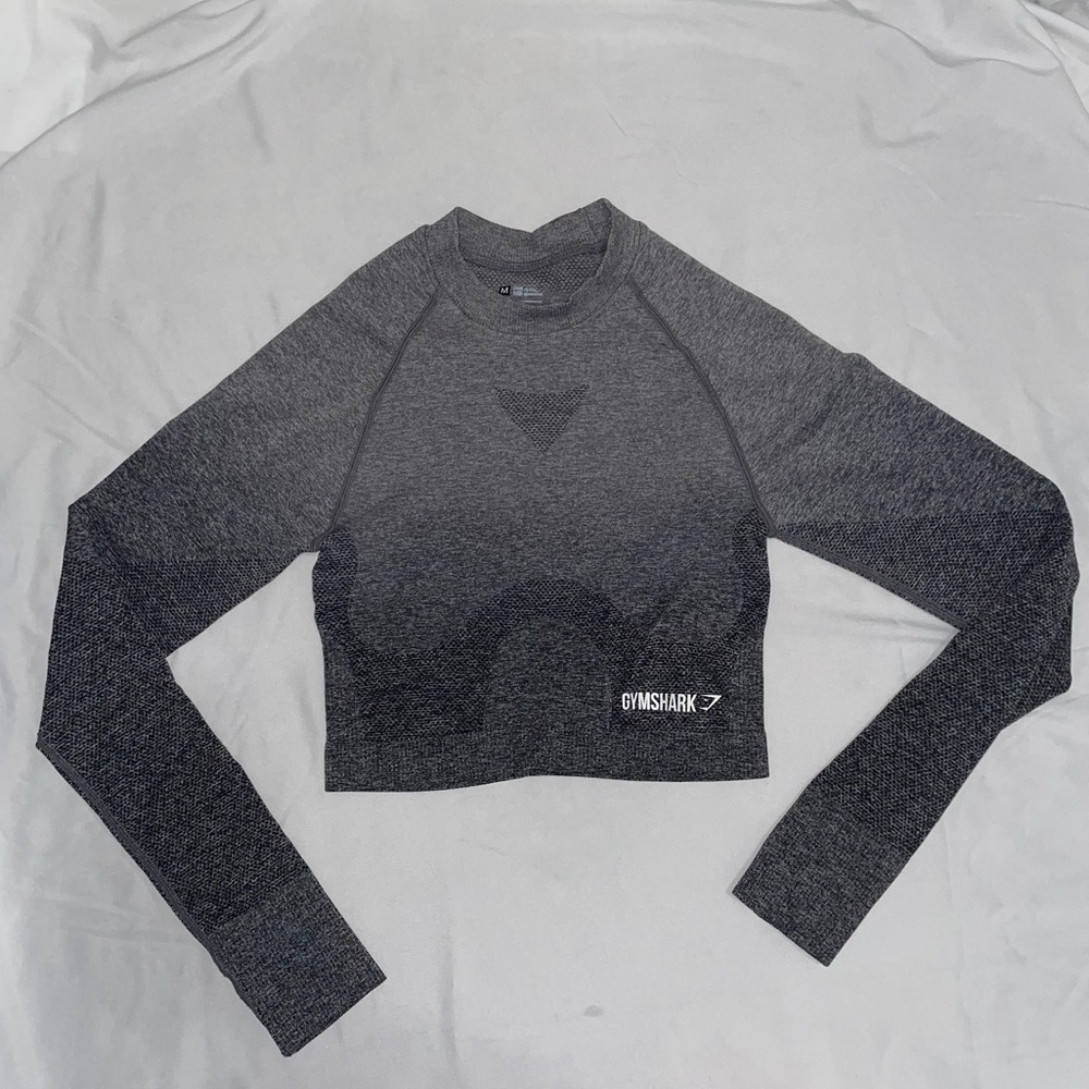 Grey gym shark top